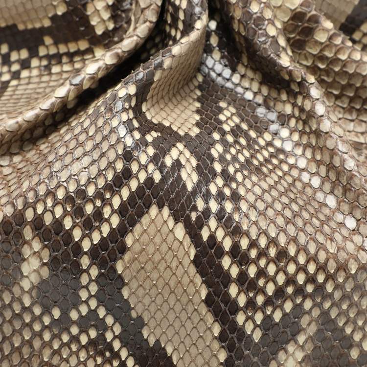 Pre Owned Loewe Brown/Beige Python Bounce Bucket Bag
