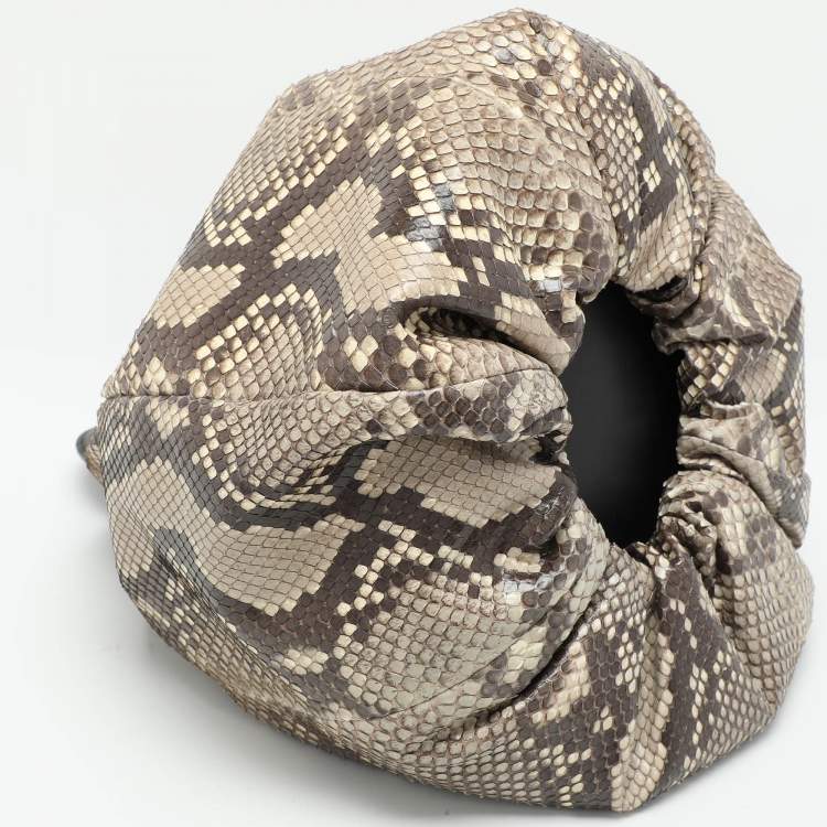 Pre Owned Loewe Brown/Beige Python Bounce Bucket Bag