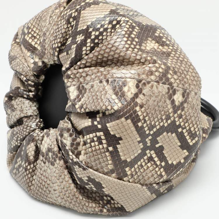 Pre Owned Loewe Brown/Beige Python Bounce Bucket Bag