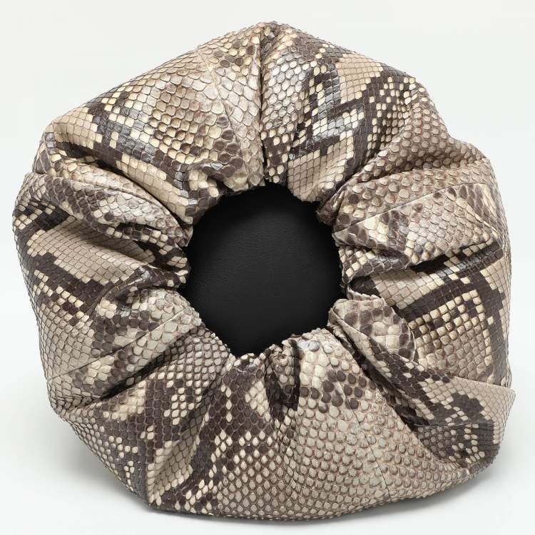 Pre Owned Loewe Brown/Beige Python Bounce Bucket Bag