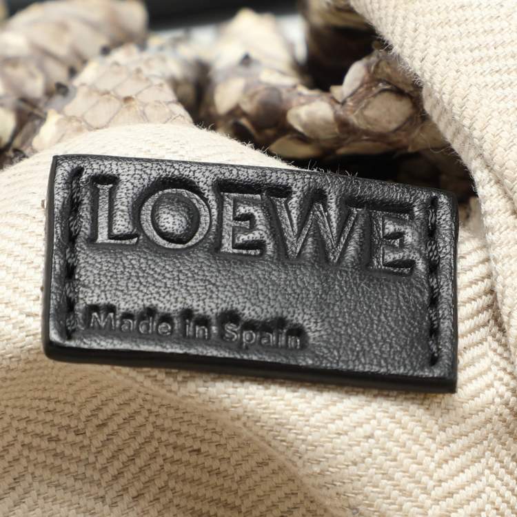 Pre Owned Loewe Brown/Beige Python Bounce Bucket Bag