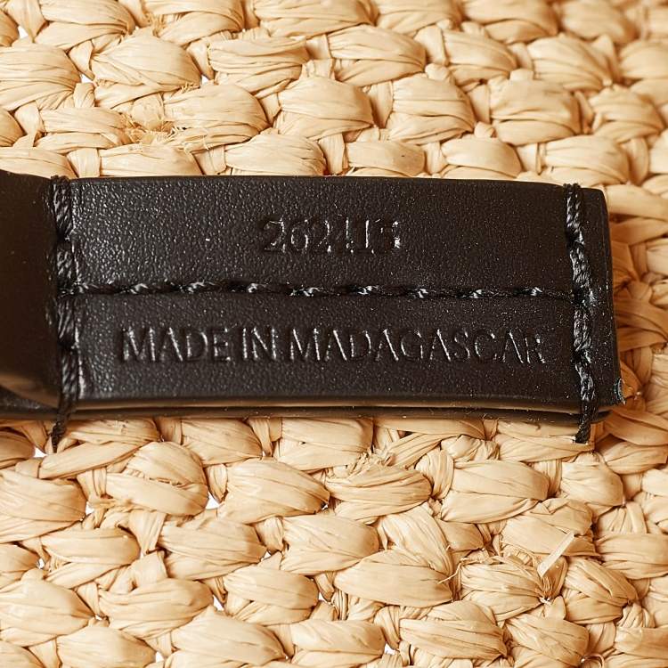 Pre Owned Loewe x Paula's Ibiza Black/Natural Raffia Small Ruffle Tote