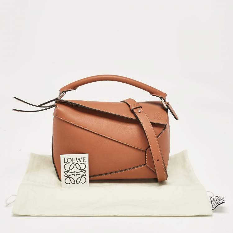 Pre Owned Loewe Brown Leather Small Puzzle Shoulder Bag