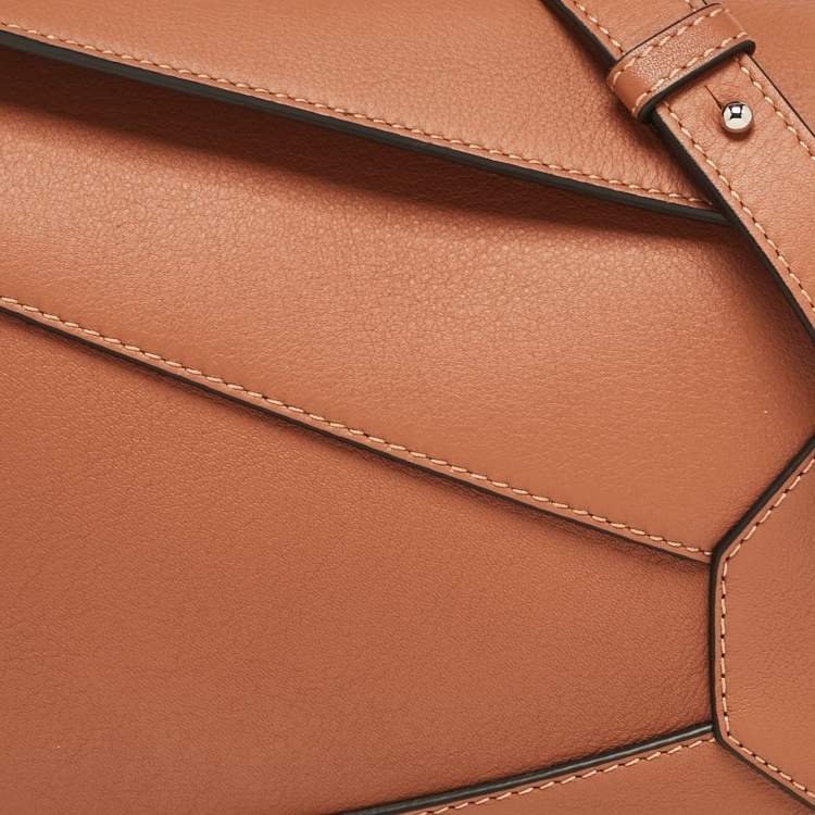 Pre Owned Loewe Brown Leather Small Puzzle Shoulder Bag