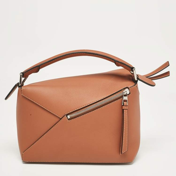 Pre Owned Loewe Brown Leather Small Puzzle Shoulder Bag