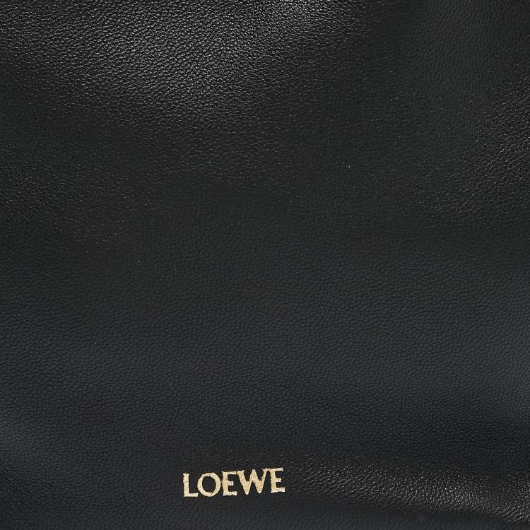Pre Owned Loewe Black Leather Mini Flamenco Shoulder Bag