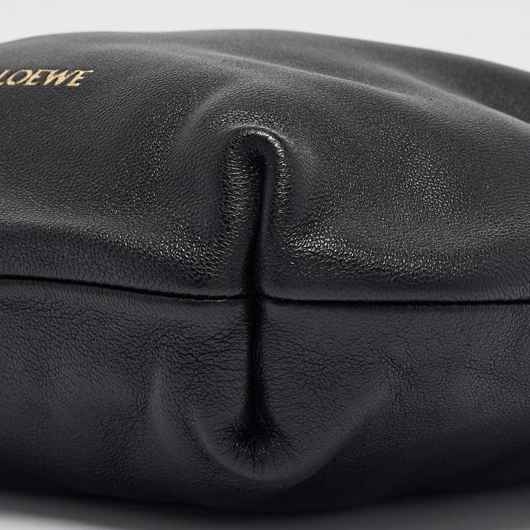 Pre Owned Loewe Black Leather Mini Flamenco Shoulder Bag