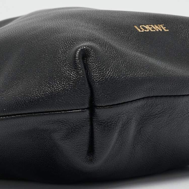 Pre Owned Loewe Black Leather Mini Flamenco Shoulder Bag