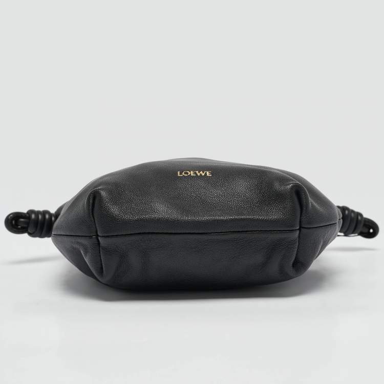 Pre Owned Loewe Black Leather Mini Flamenco Shoulder Bag