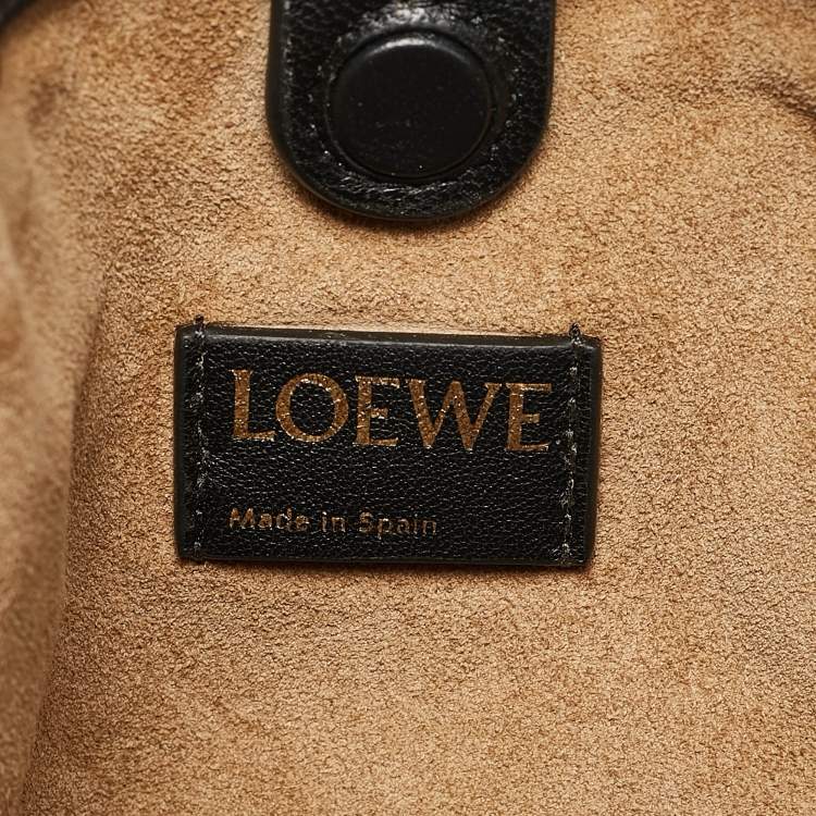 Pre Owned Loewe Black Leather Mini Flamenco Shoulder Bag