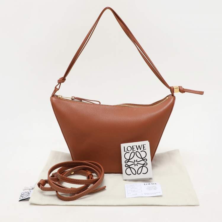 Pre Owned Loewe Brown Leather Mini Hammock Crossbody Bag