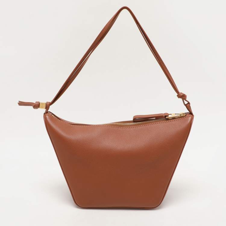 Pre Owned Loewe Brown Leather Mini Hammock Crossbody Bag