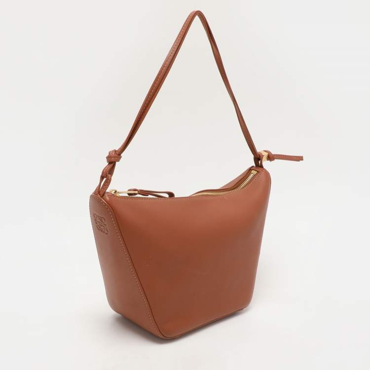 Pre Owned Loewe Brown Leather Mini Hammock Crossbody Bag