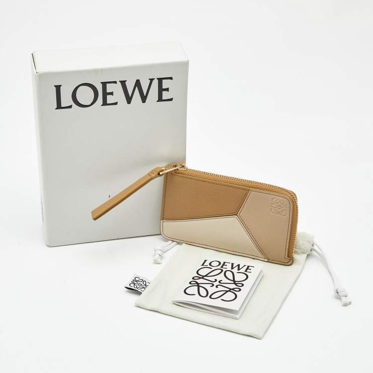Pre Owned Loewe Multicolor Leather Puzzle Zip Card Holder