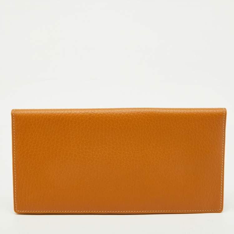 Pre Owned Loewe Brown Leather Anagram Long Wallet