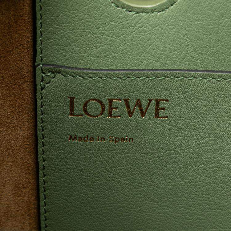Pre Owned Loewe Green Small Smooth Calfskin Anagram Tote