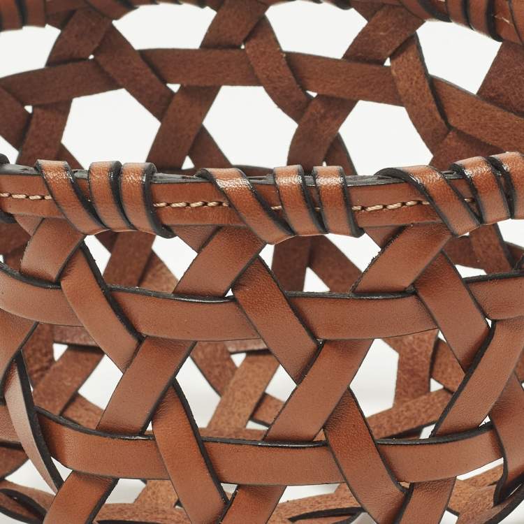 Pre Owned Loewe Candle Brown Leather Basket Bag