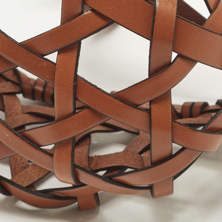 Pre Owned Loewe Candle Brown Leather Basket Bag