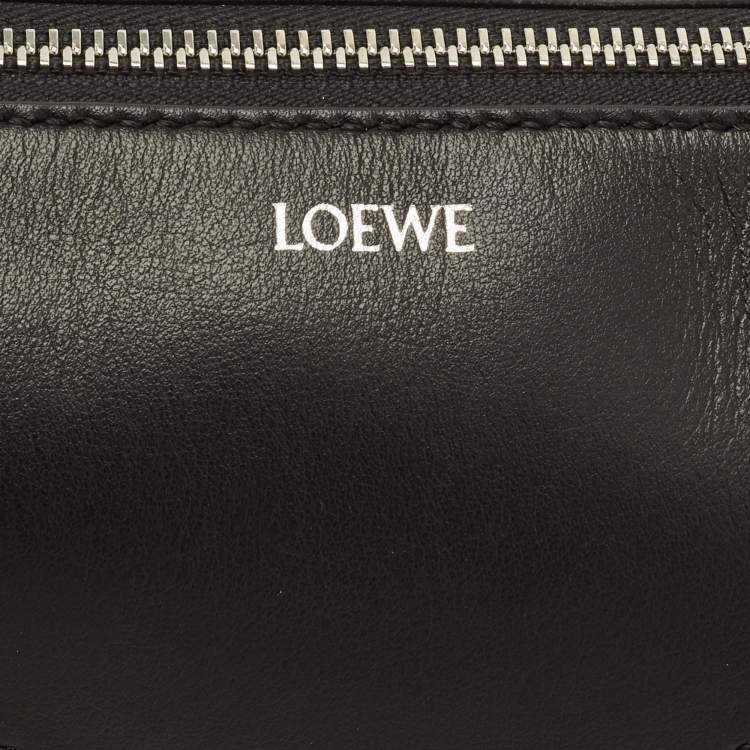 Pre Owned Loewe Puzzle Black Leather Make-Up Bag