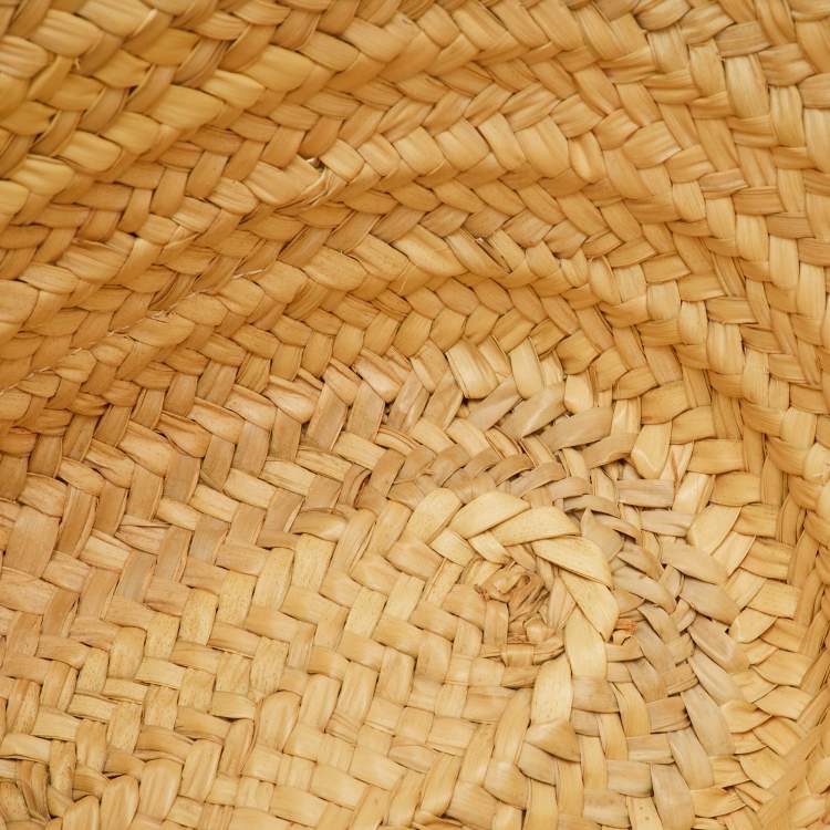 Pre Owned Loewe Beach Basket Beige/Tan Leather and Raffia Tote