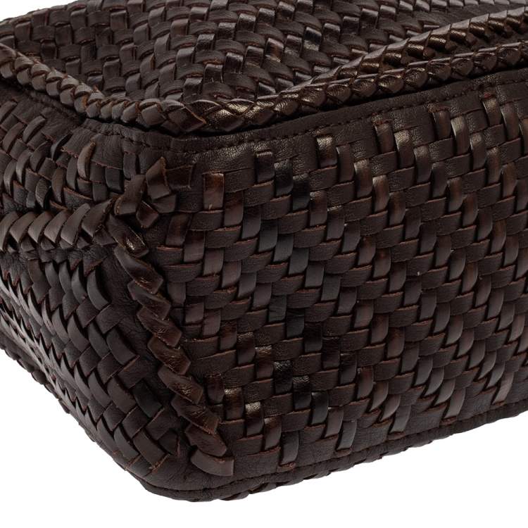 مملوكة مسبقًا Loewe Brown Leather Woven Puzzle Shoulder Bag