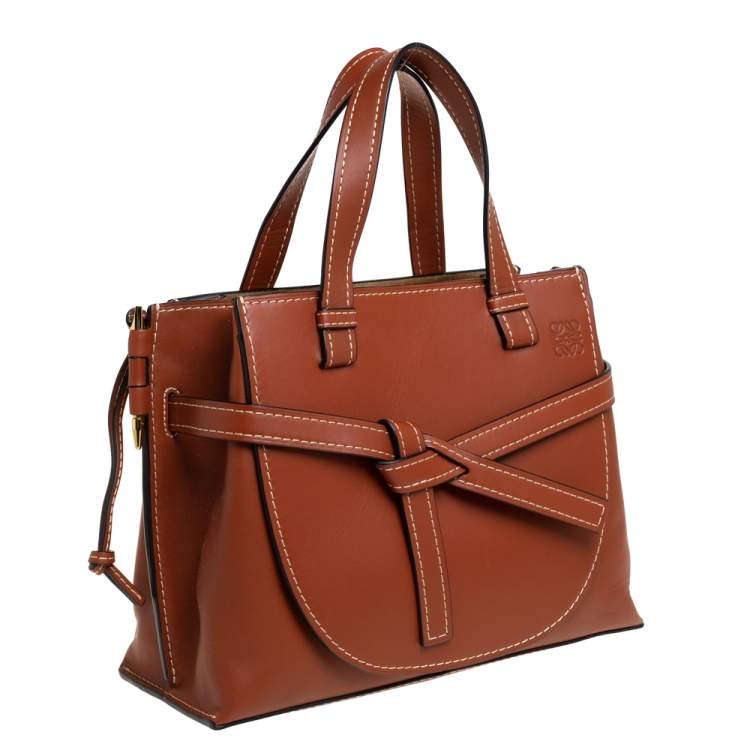 Pre Owned Loewe Brown Leather Gate Tote