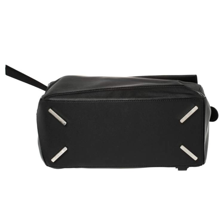 Pre Owned Loewe Black Leather Medium Puzzle Top Handle Bag