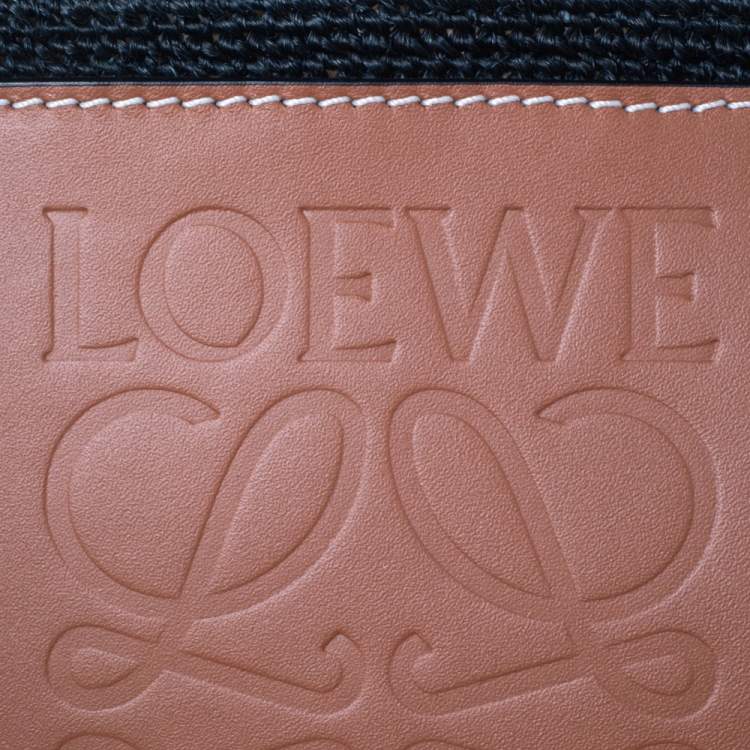 Pre Owned LOEWE Shigra Pattern Woven Straw Basket Bag