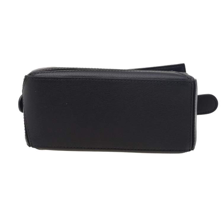Pre Owned Loewe Black Leather Mini Puzzle Top Handle Bag