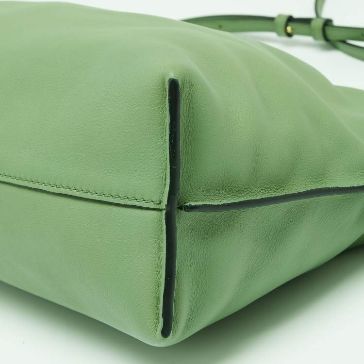 Pre Owned Loewe Green Leather Flamenco Shoulder Bag