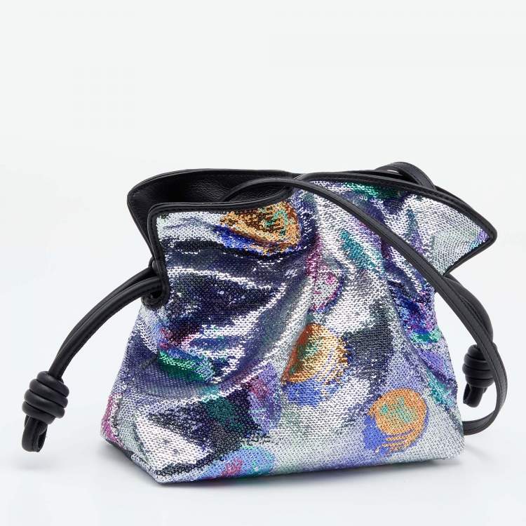 Pre Owned Loewe Multicolor Sequins And Leather Paula's Ibiza Flamenco Clutch