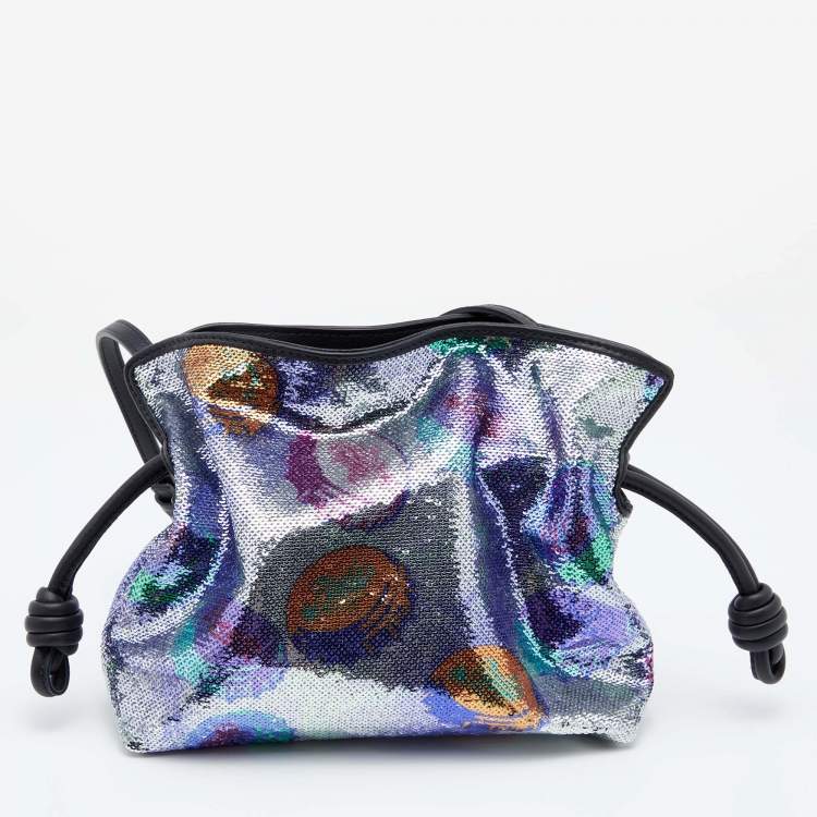 Pre Owned Loewe Multicolor Sequins And Leather Paula's Ibiza Flamenco Clutch