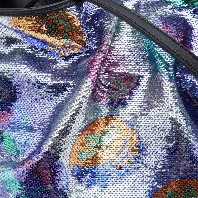 Pre Owned Loewe Multicolor Sequins And Leather Paula's Ibiza Flamenco Clutch