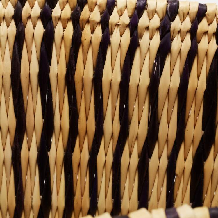Pre Owned Loewe x Paula Ibiza Tricolor Raffia and Leather Square Basket Tote 