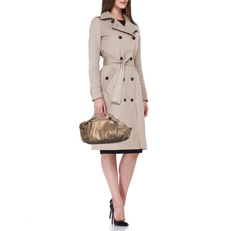 Pre Owned Loewe Metallic Gold Leather Aire Hobo