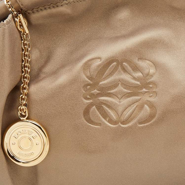 Pre Owned Loewe Metallic Gold Leather Aire Hobo