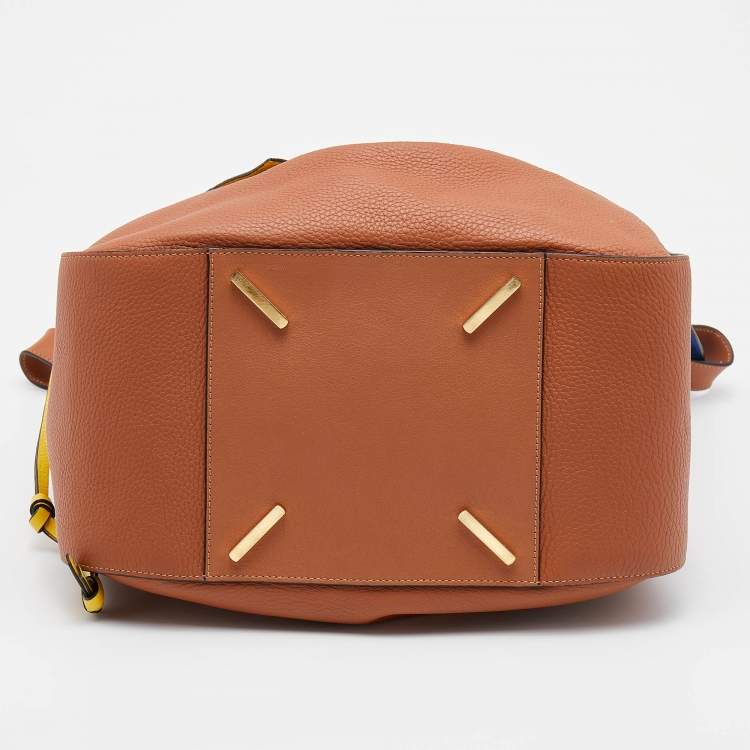 Pre Owned Loewe Brown/Blue Leather Medium Stars Hammock Shoulder Bag