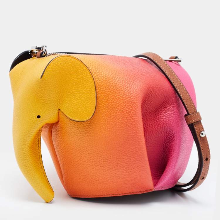 Pre Owned Loewe Multicolor Leather Mini Elephant Crossbody Bag