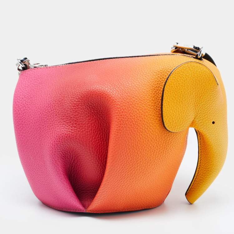 Pre Owned Loewe Multicolor Leather Mini Elephant Crossbody Bag