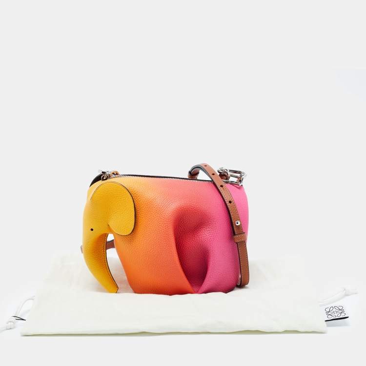 Pre Owned Loewe Multicolor Leather Mini Elephant Crossbody Bag