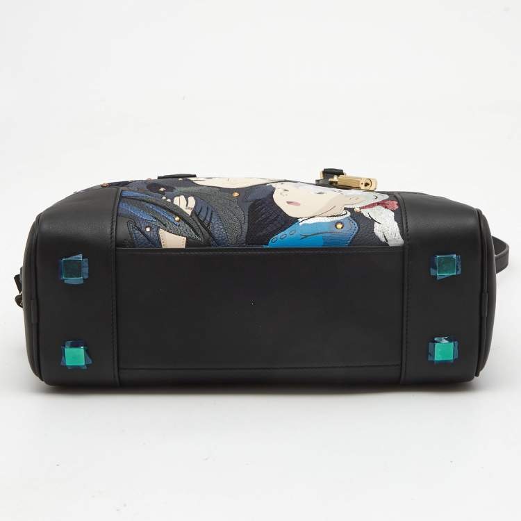 Pre Owned Loewe x Howl's Moving Castle Black Leather Amazona 28 Satchel