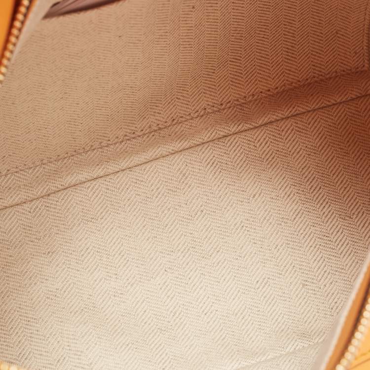 Pre Owned Loewe Orange Leather Puzzle Hobo 