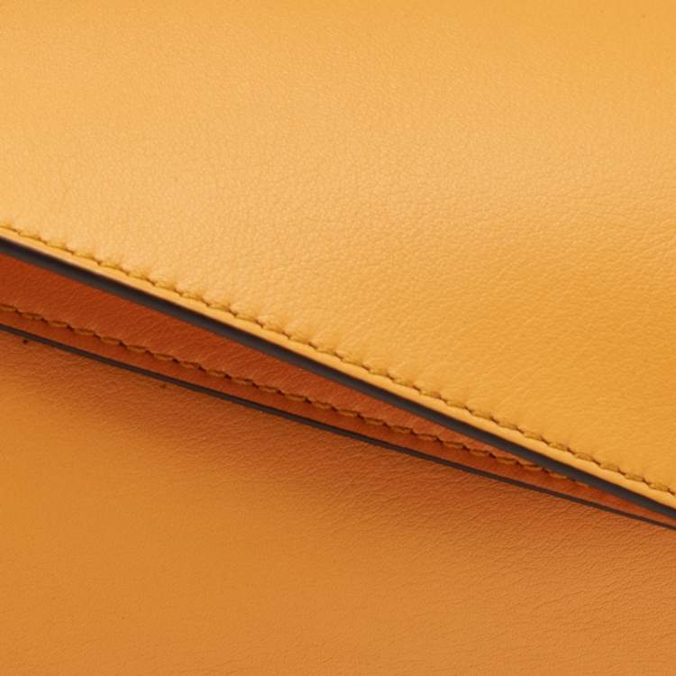 Pre Owned Loewe Orange Leather Puzzle Hobo 