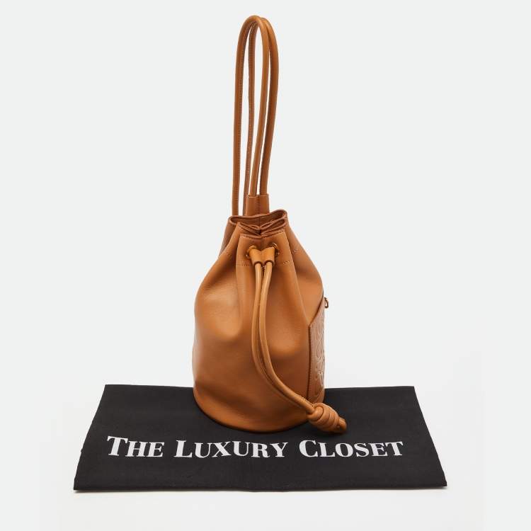 Pre Owned Loewe Tan Leather Small Sailor Drawstring Bag