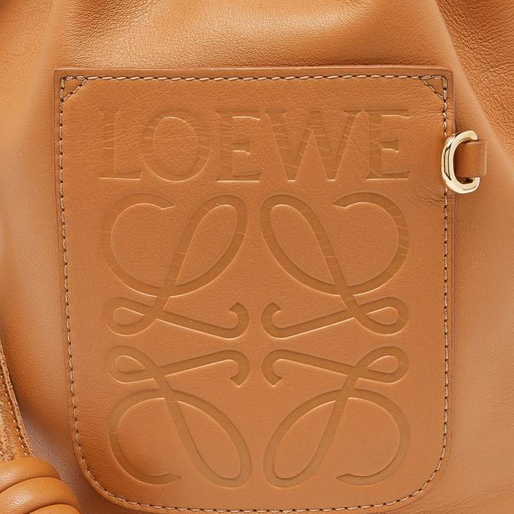 Pre Owned Loewe Tan Leather Small Sailor Drawstring Bag