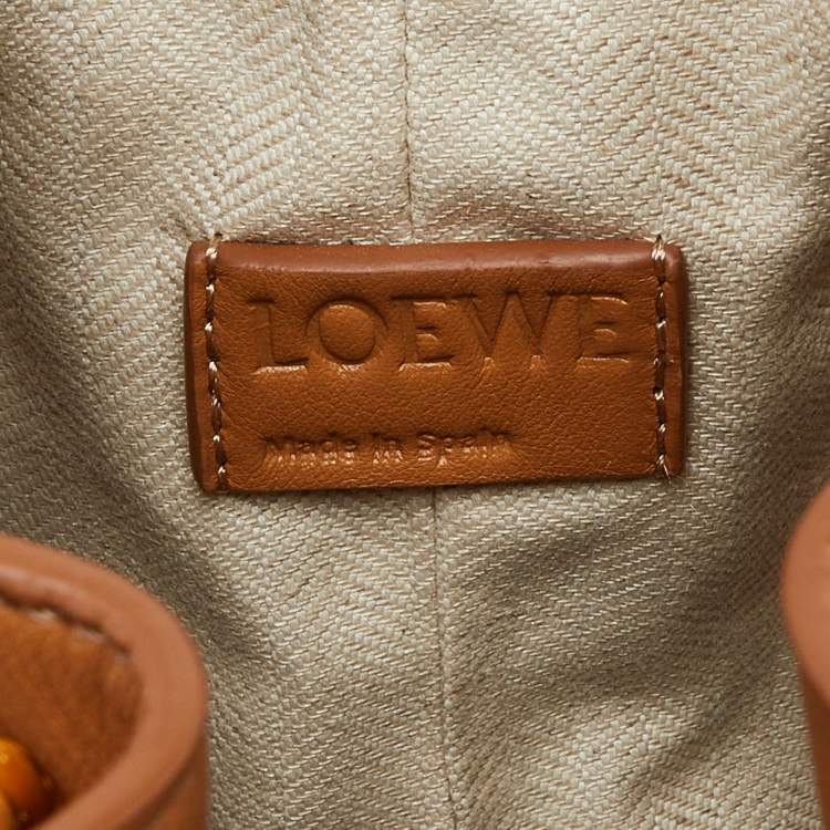 Pre Owned Loewe Tan Leather Small Sailor Drawstring Bag