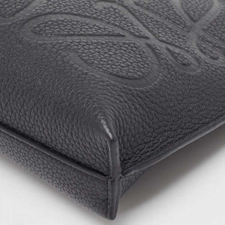 Pre Owned Loewe Black Leather Anagram T Pouch