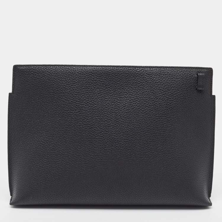 Pre Owned Loewe Black Leather Anagram T Pouch