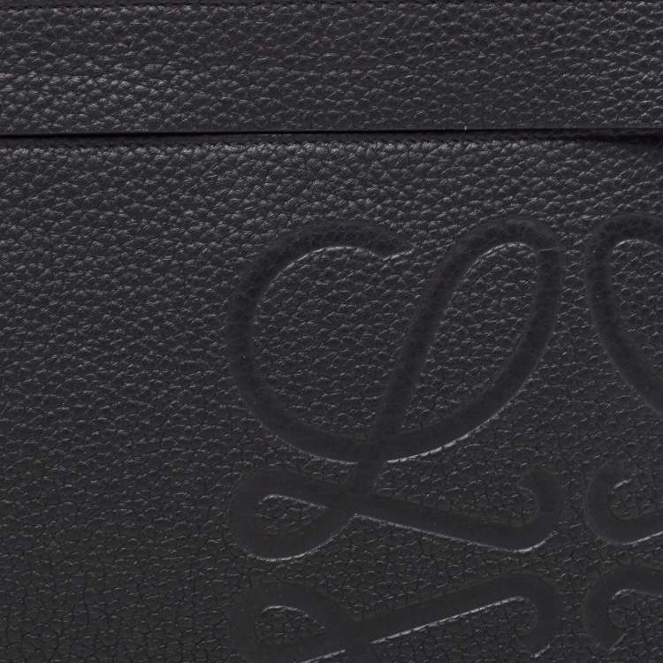 Pre Owned Loewe Black Leather Anagram T Pouch