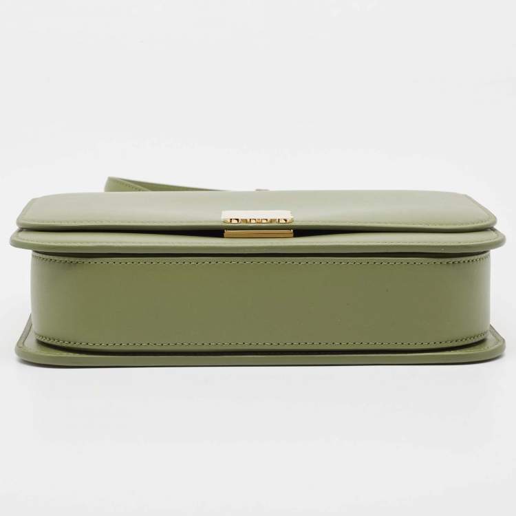 Pre Owned Loewe Avocado Green Leather Goya Shoulder Bag